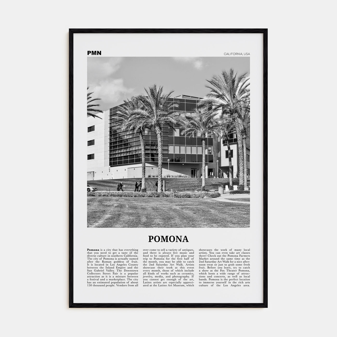 Pomona Travel B&W Poster