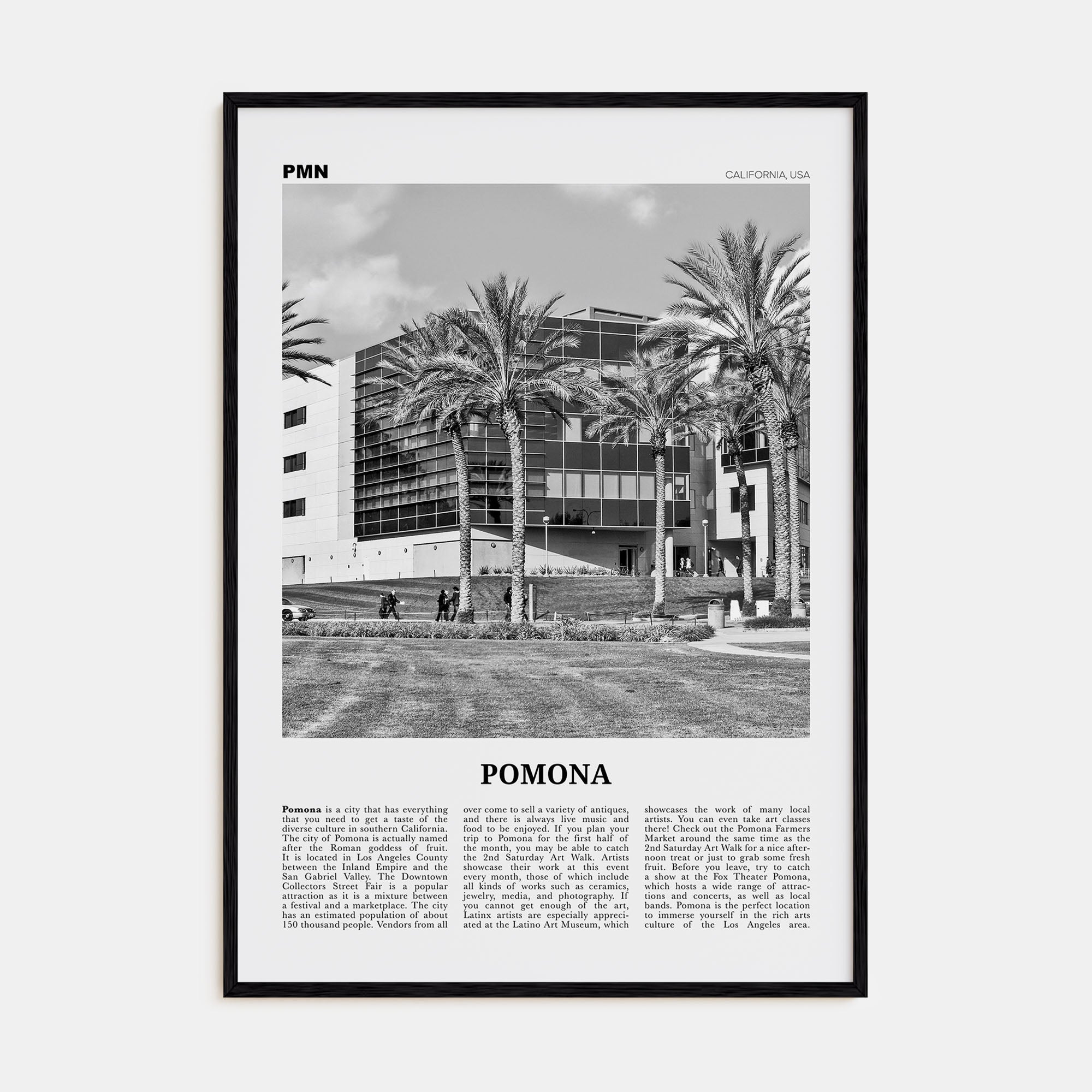 Pomona Travel B&W Poster