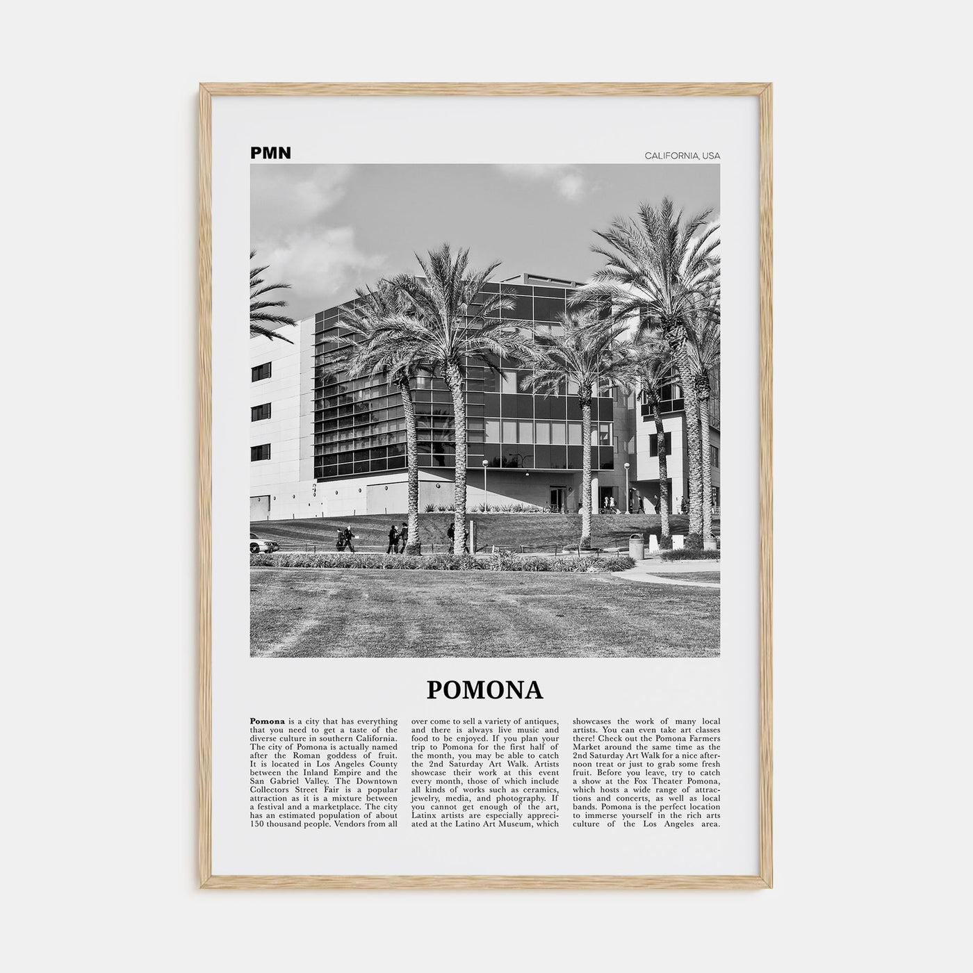 Pomona Travel B&W Poster