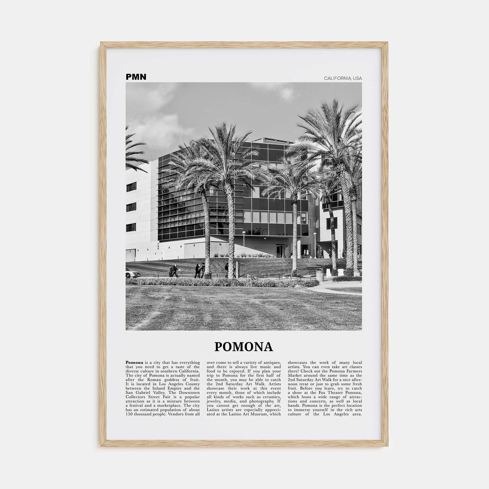 Pomona Travel B&W Poster