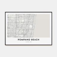 Pompano Beach Map Landscape Poster