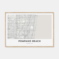 Pompano Beach Map Landscape Poster