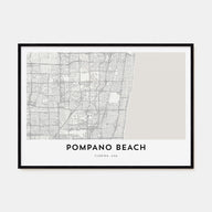 Pompano Beach Map Landscape Poster