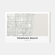 Pompano Beach Map Landscape Poster
