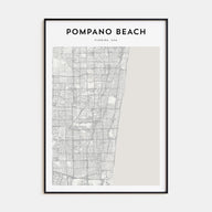 Pompano Beach Map Portrait Poster