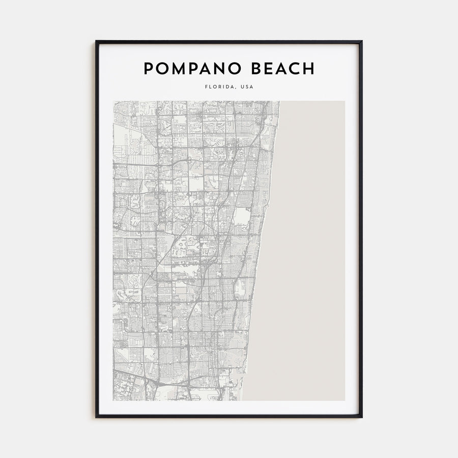 Pompano Beach Map Portrait Poster