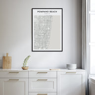 Pompano Beach Map Portrait Poster