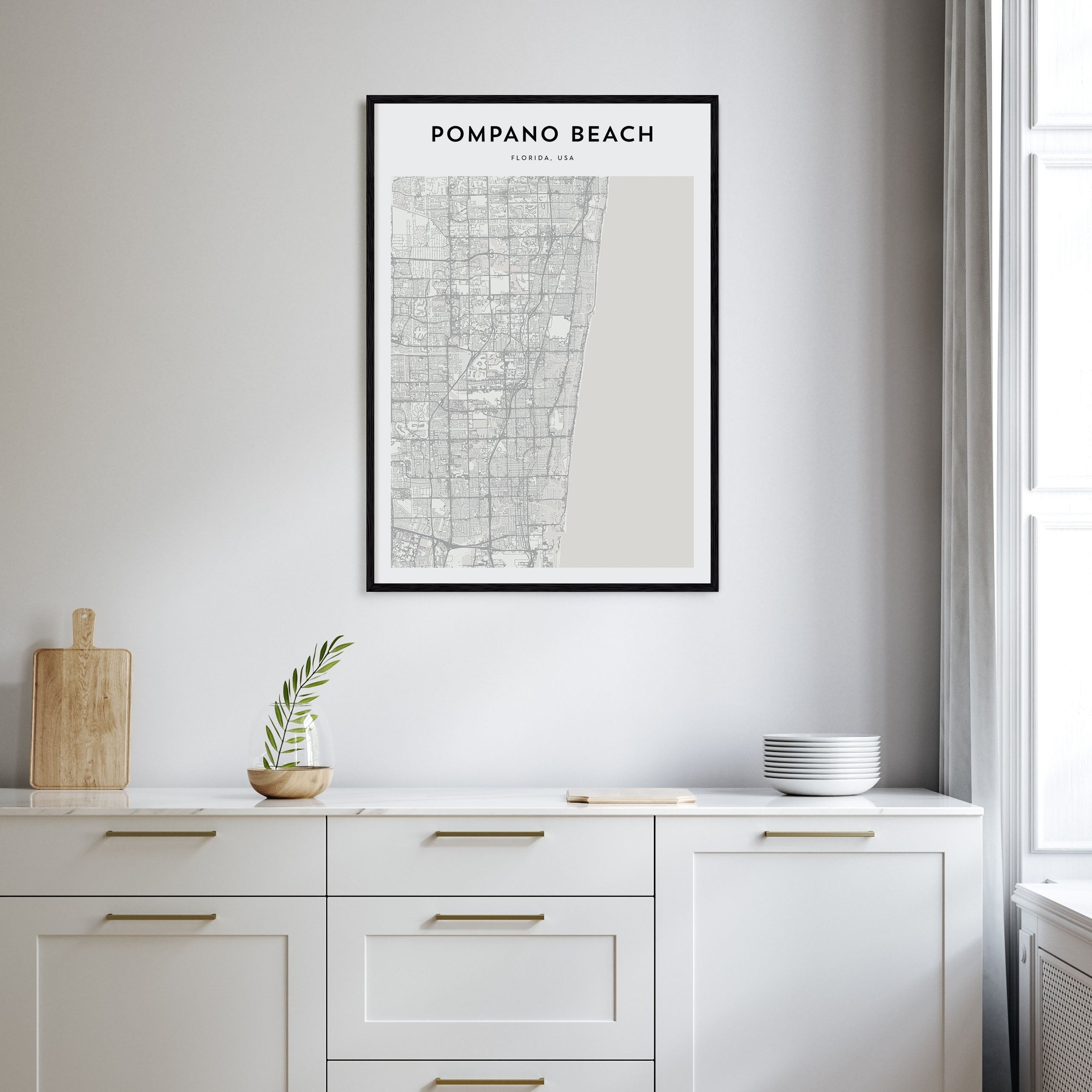 Pompano Beach Map Portrait Poster