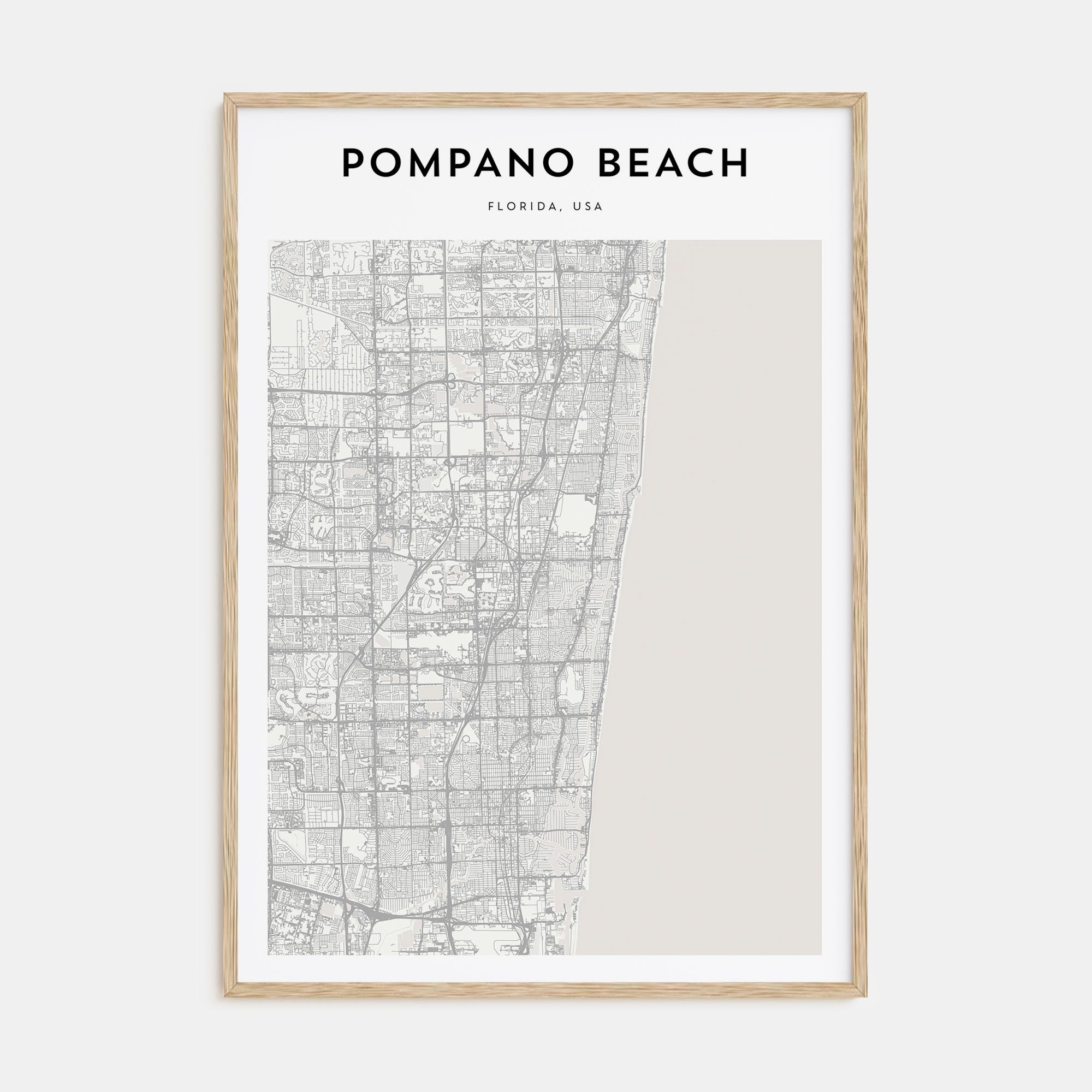 Pompano Beach Map Portrait Poster
