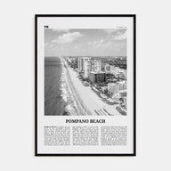Pompano Beach Travel B&W Poster