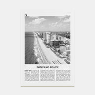 Pompano Beach Travel B&W Poster