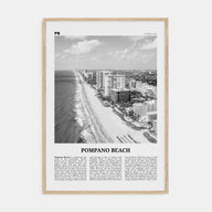 Pompano Beach Travel B&W Poster