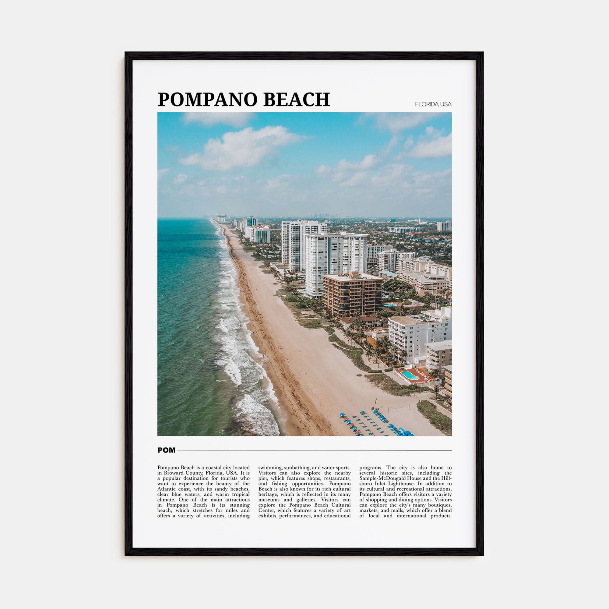 Pompano Beach Travel Color Poster