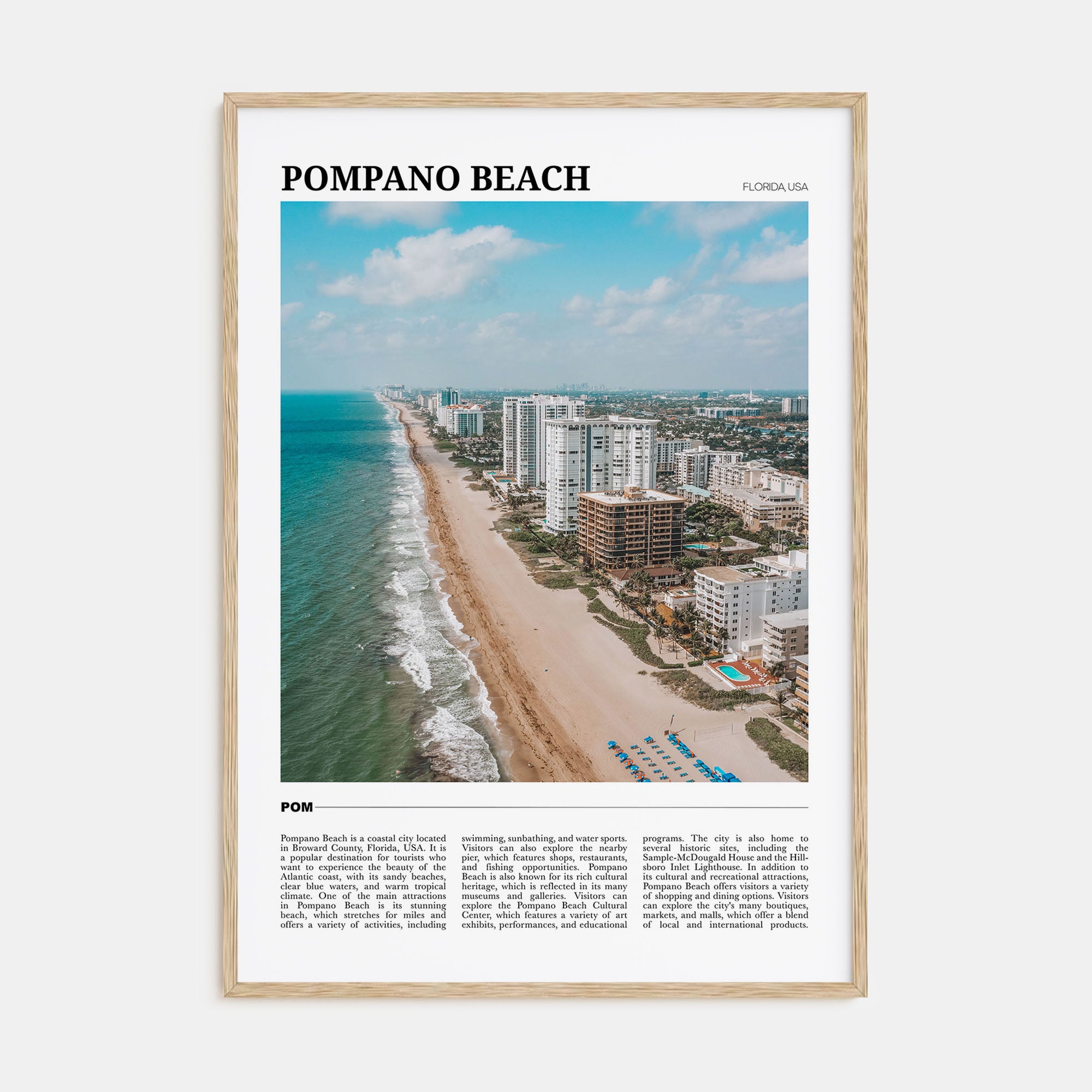Pompano Beach Travel Color Poster