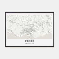 Ponce Map Landscape Poster