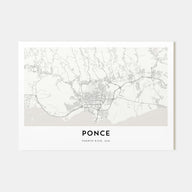 Ponce Map Landscape Poster