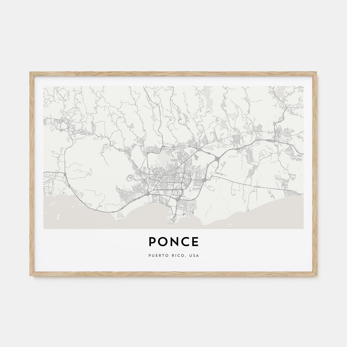 Ponce Map Landscape Poster