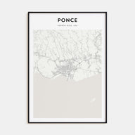 Ponce Map Portrait Poster