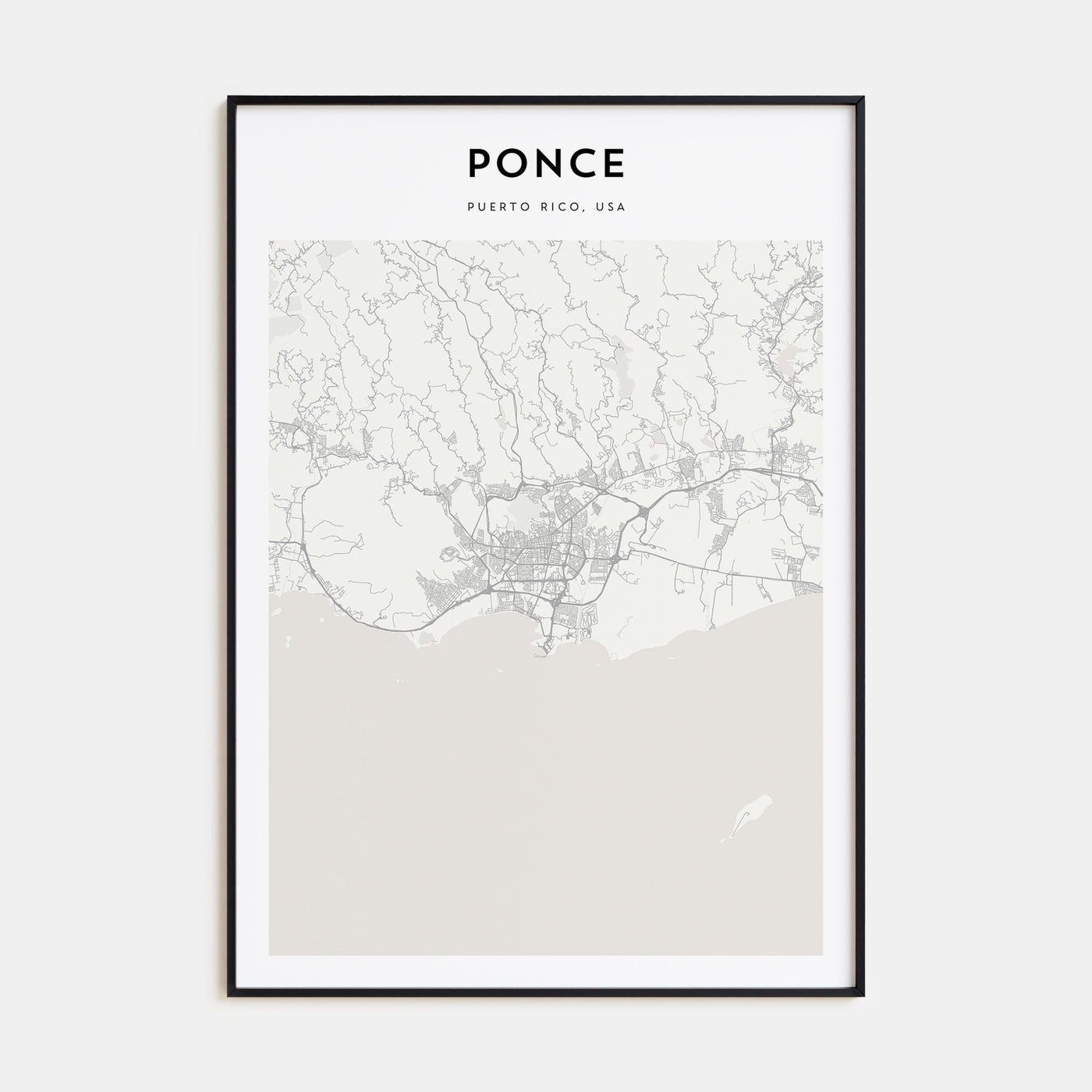 Ponce Map Portrait Poster