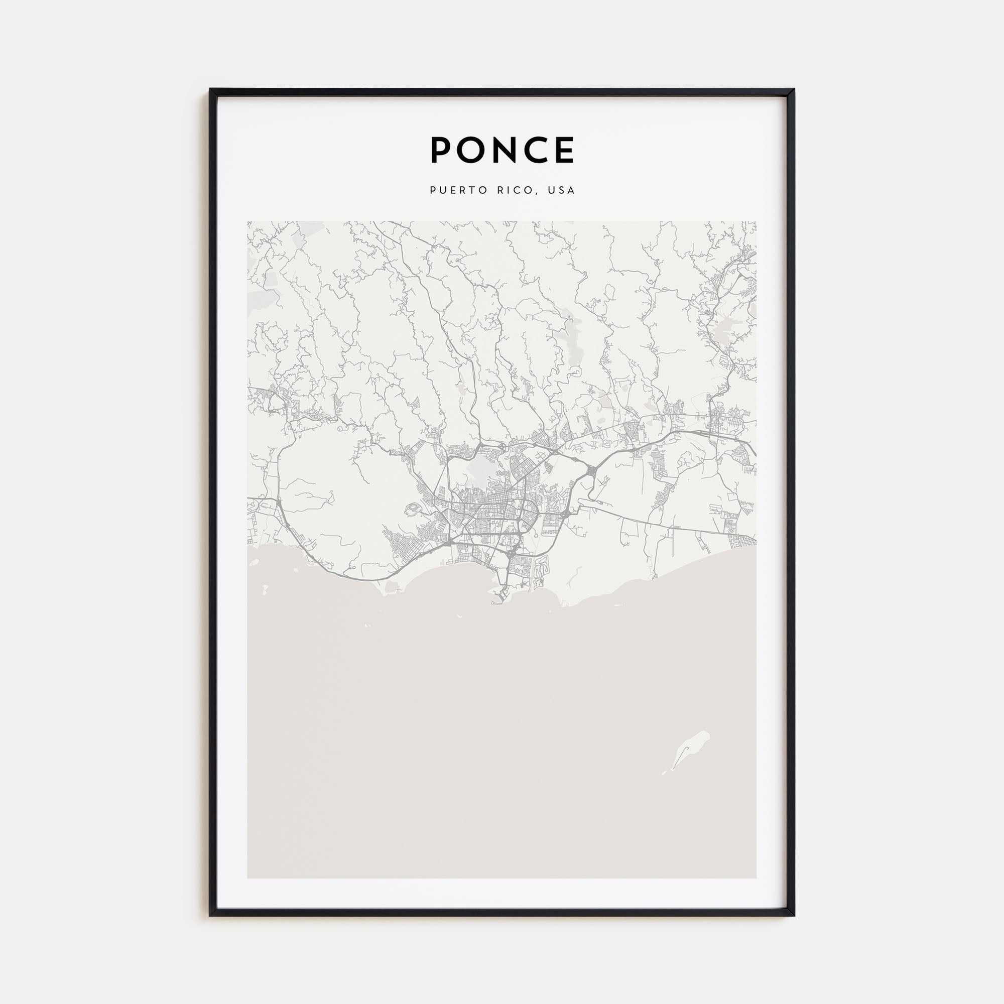 Ponce Map Portrait Poster