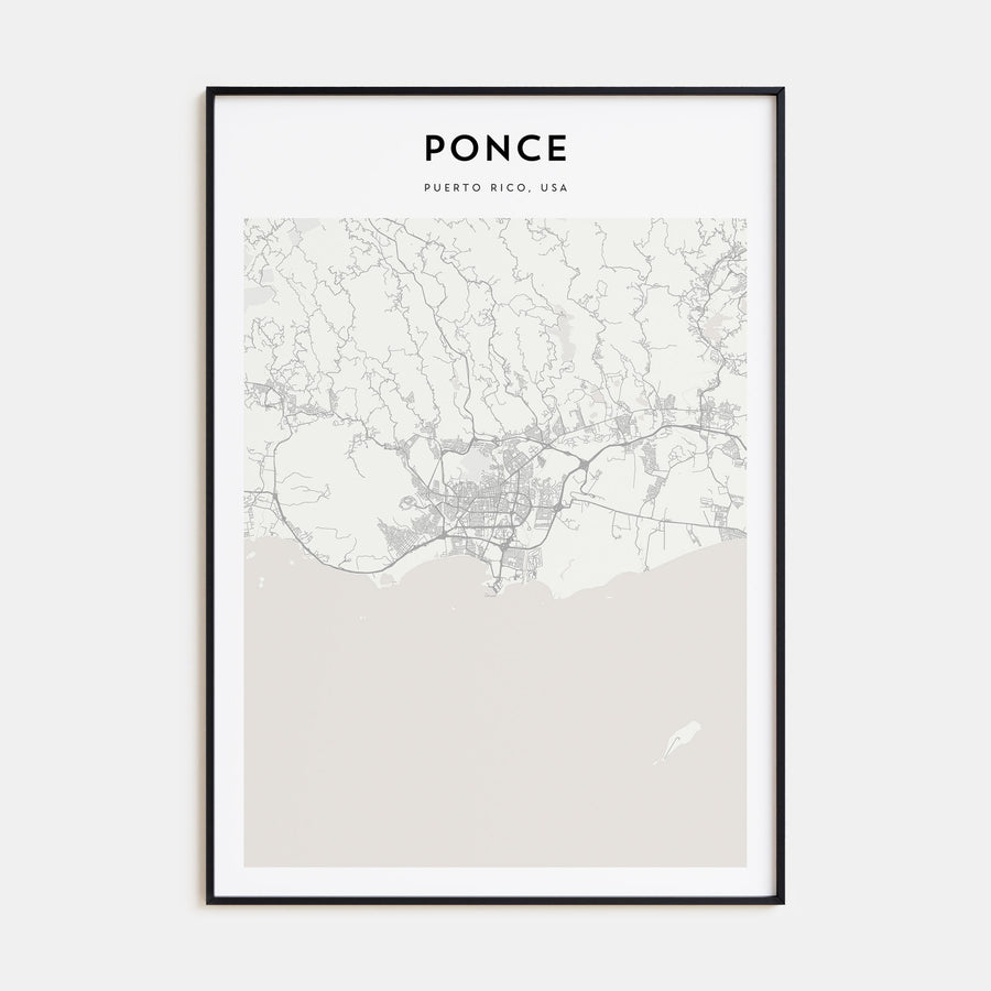 Ponce Map Portrait Poster