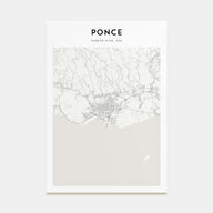 Ponce Map Portrait Poster