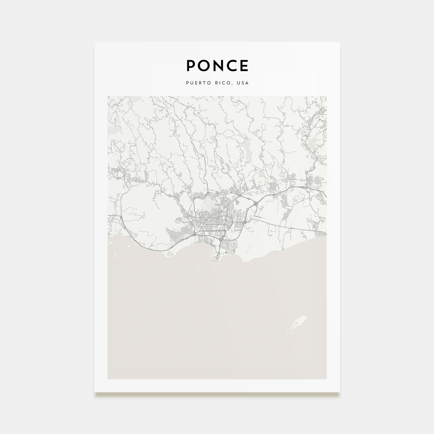Ponce Map Portrait Poster