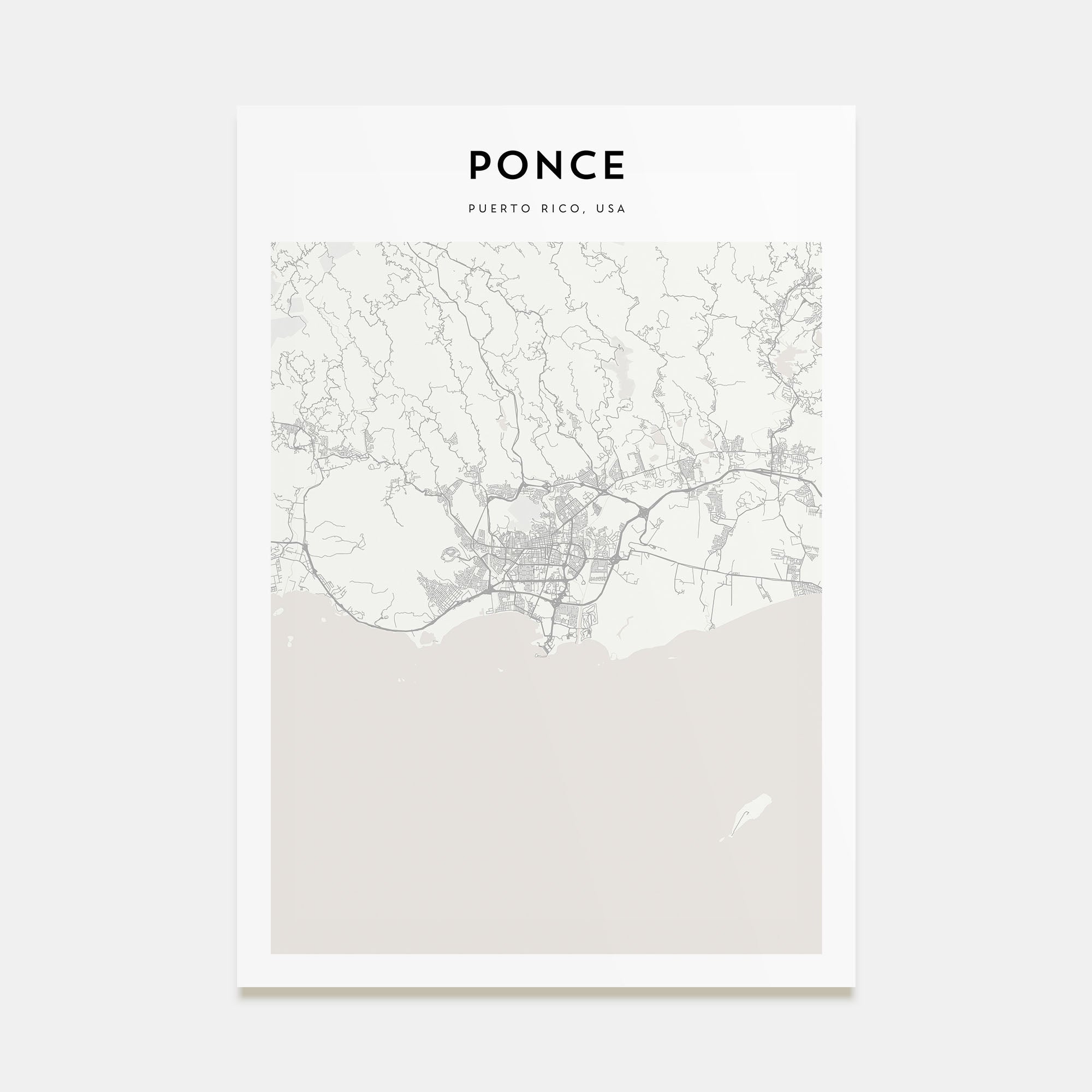 Ponce Map Portrait Poster