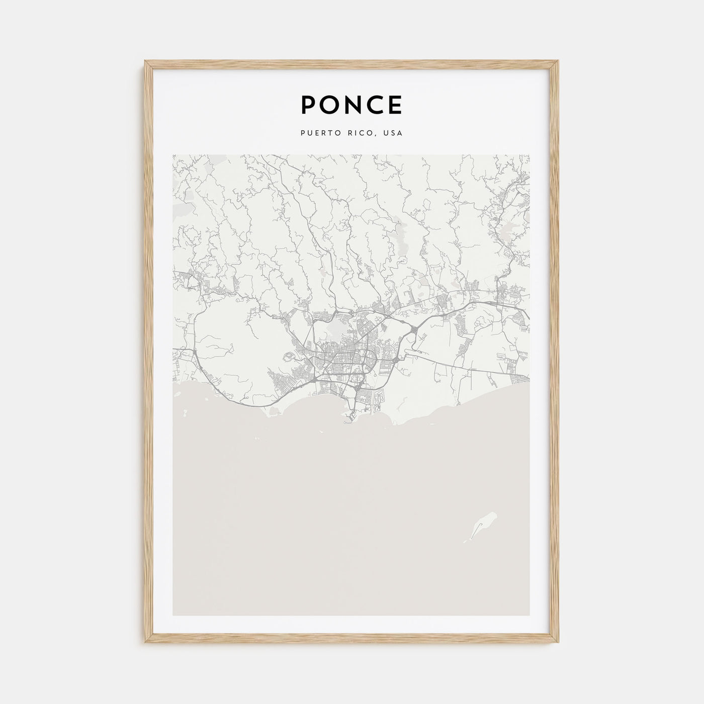 Ponce Map Portrait Poster