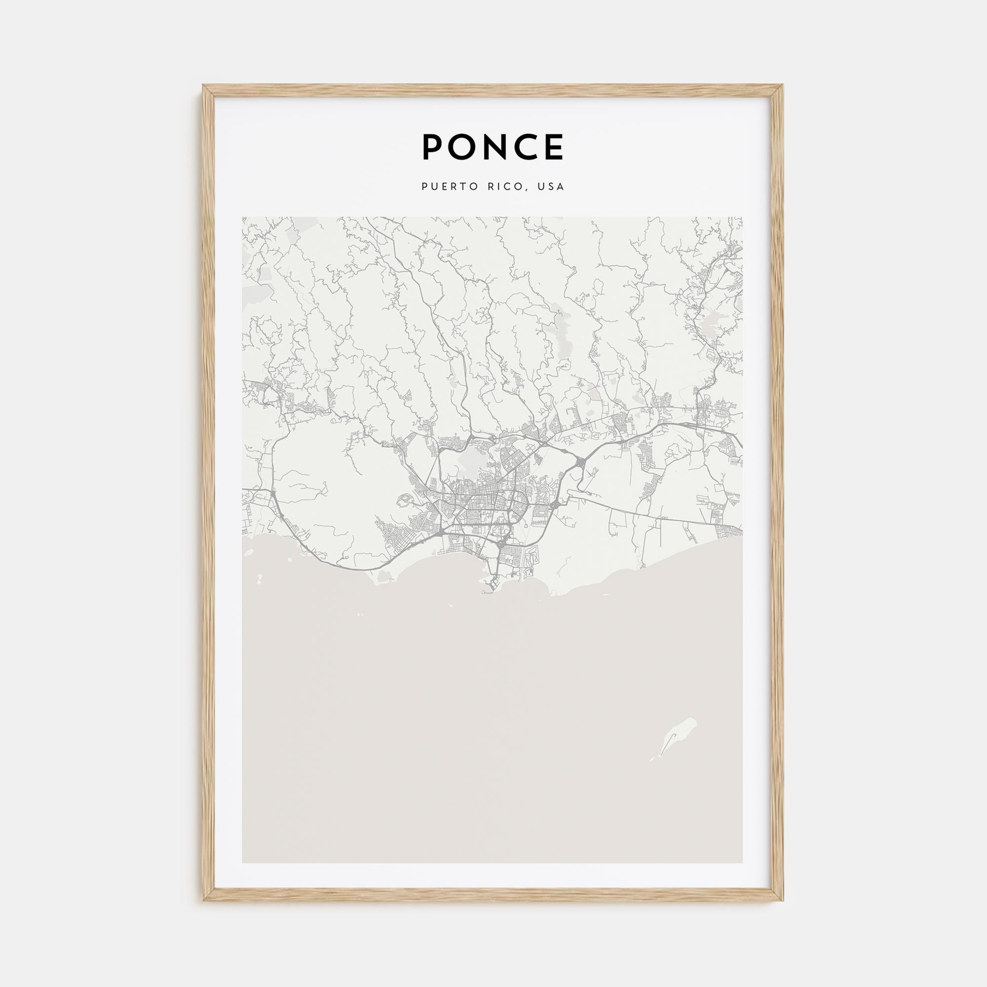 Ponce Map Portrait Poster