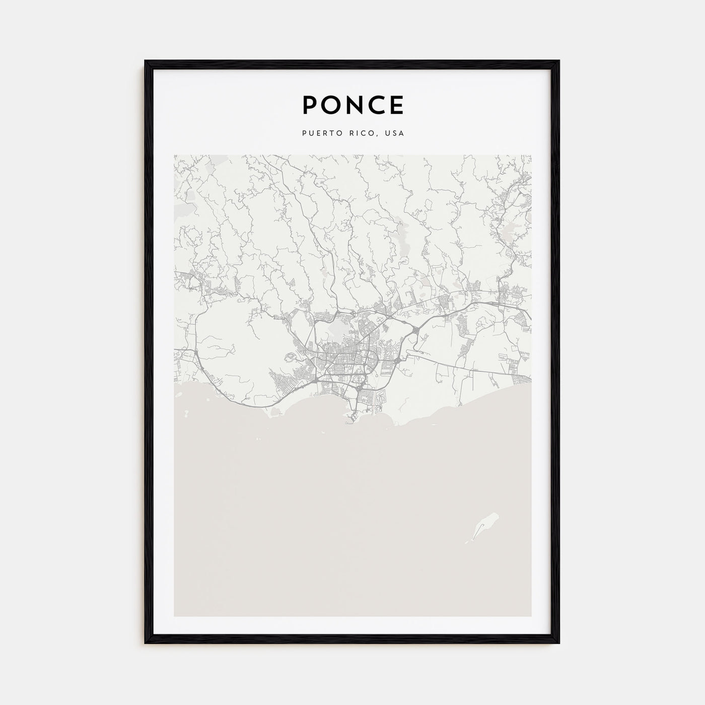 Ponce Map Portrait Poster