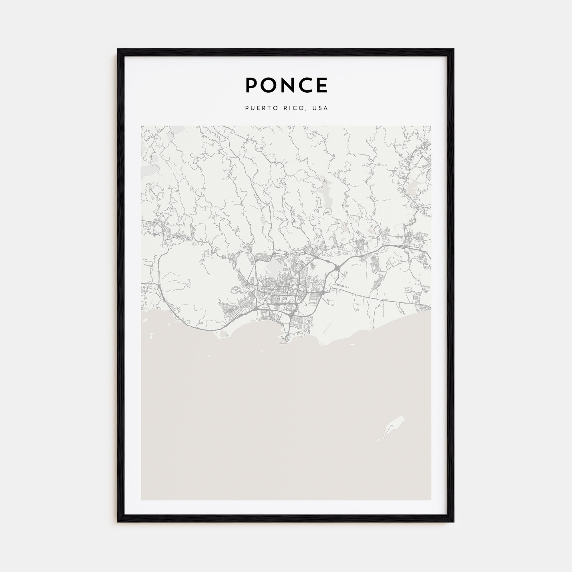 Ponce Map Portrait Poster