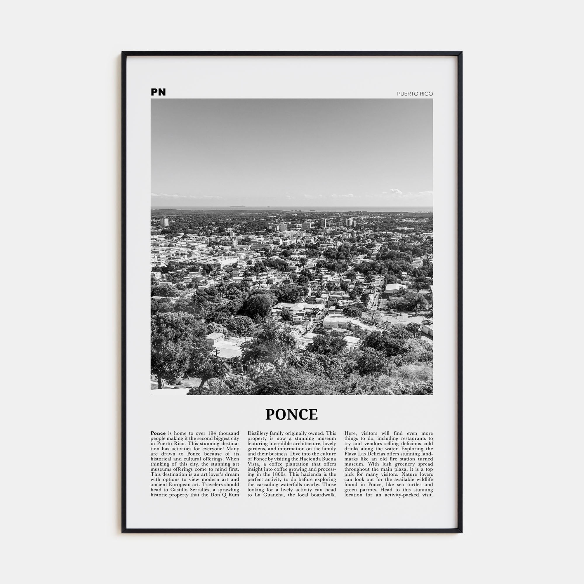 Ponce Travel B&W Poster