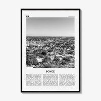 Ponce Print Black and White, Ponce Wall Art, Ponce Poster, Ponce Photo, Ponce Wall Décor, Ponce Map, Puerto Rico