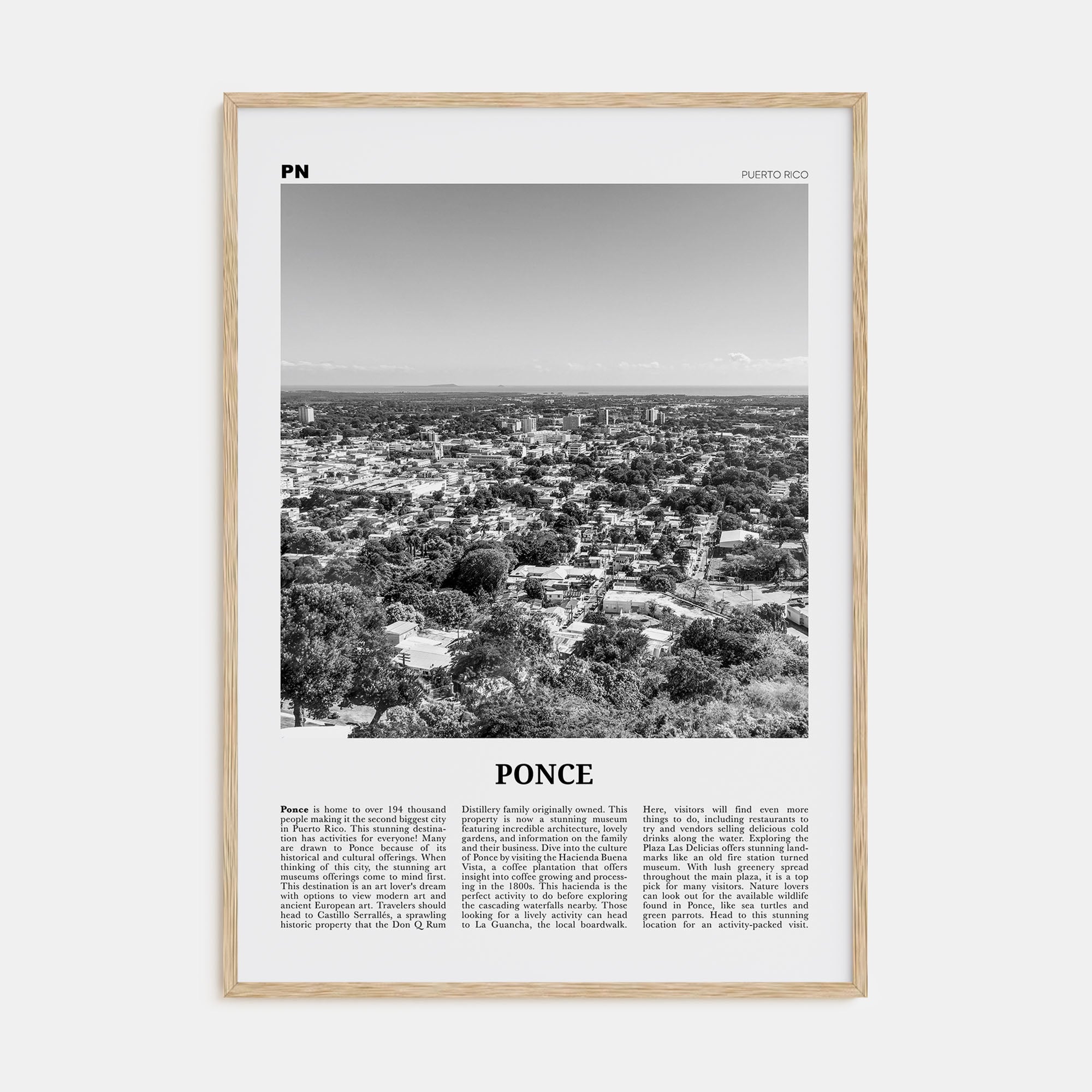 Ponce Travel B&W Poster