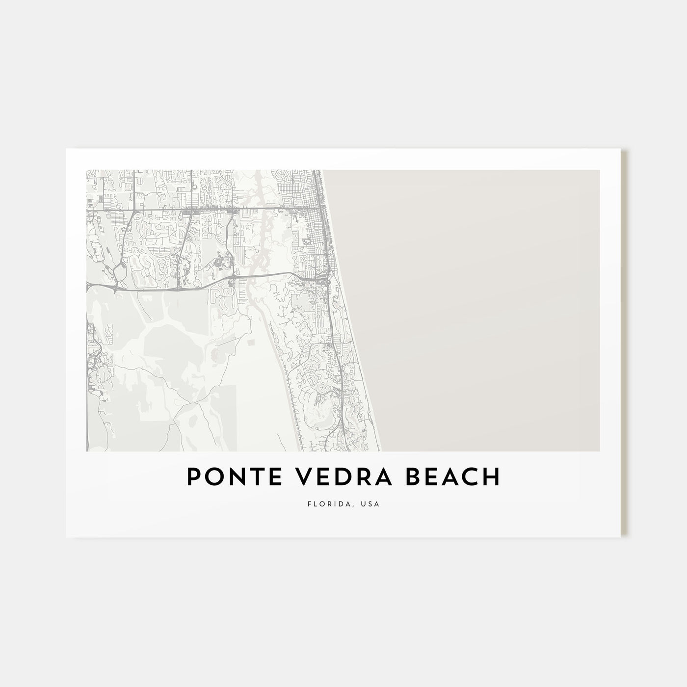 Ponte Vedra Beach Map Landscape Poster