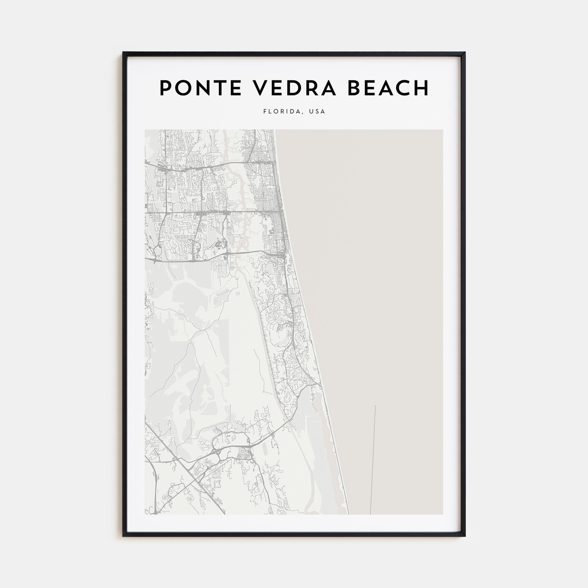 Ponte Vedra Beach Map Portrait Poster