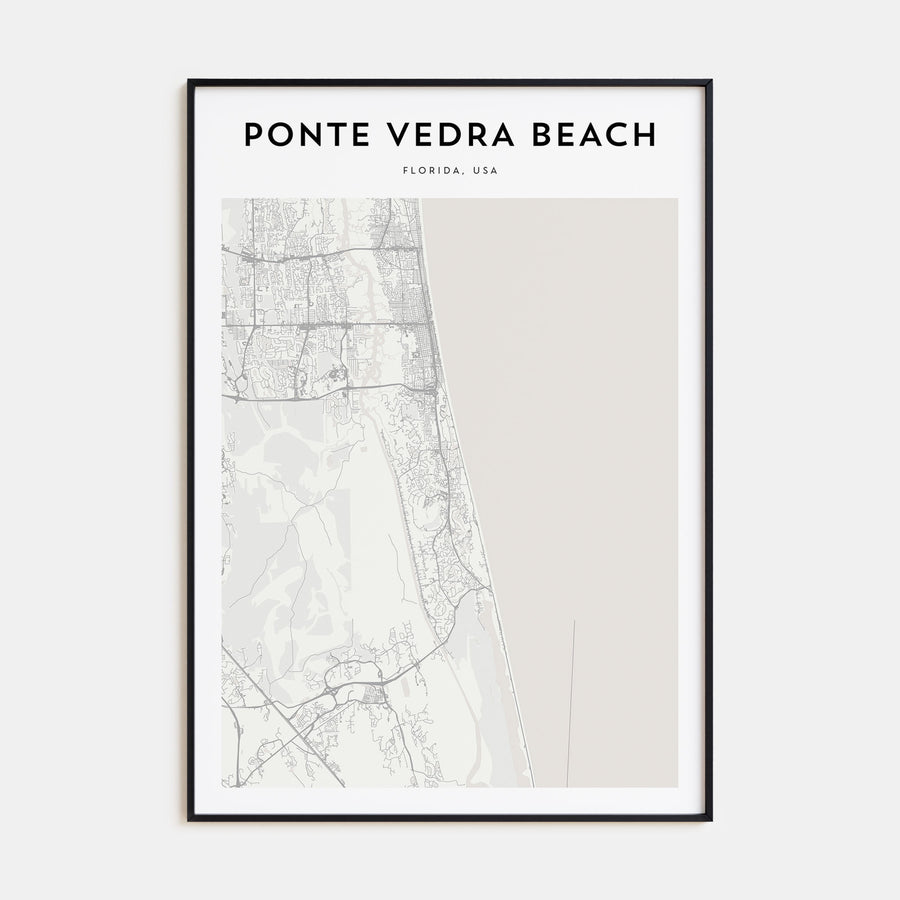 Ponte Vedra Beach Map Portrait Poster