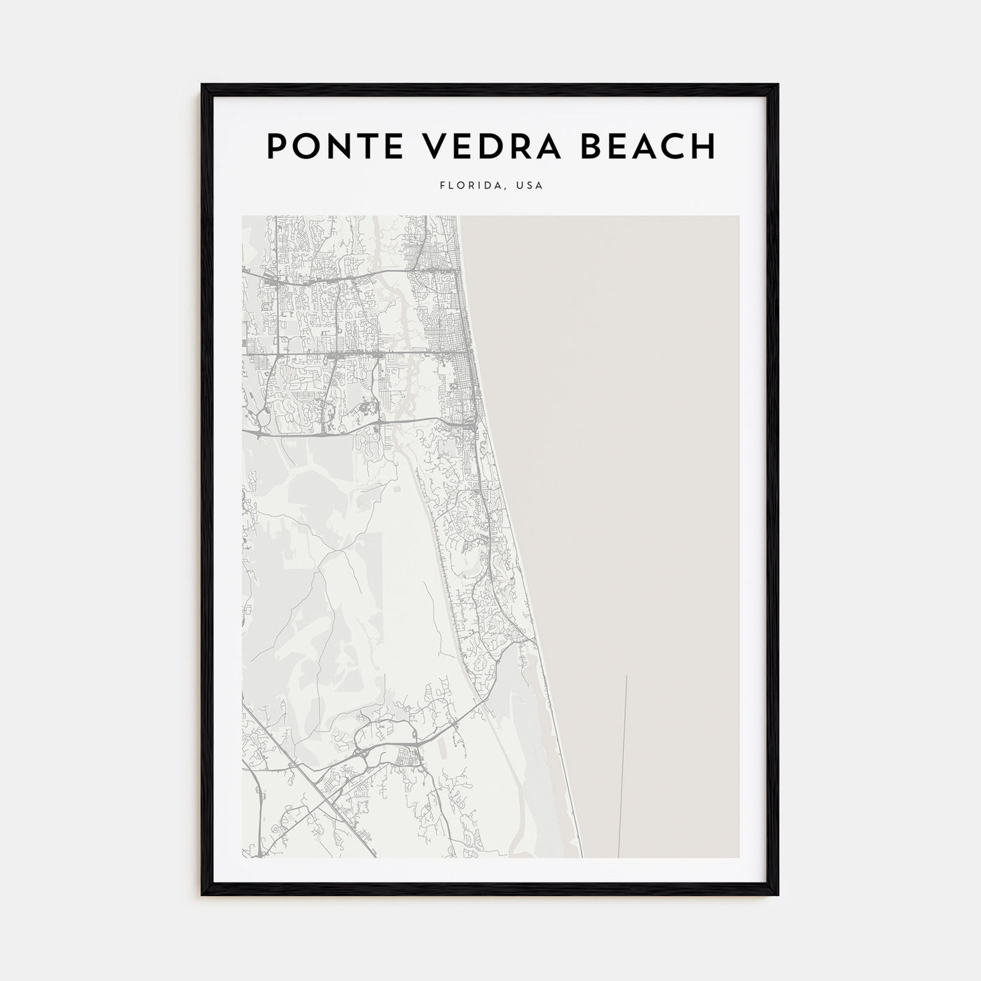 Ponte Vedra Beach Map Portrait Poster