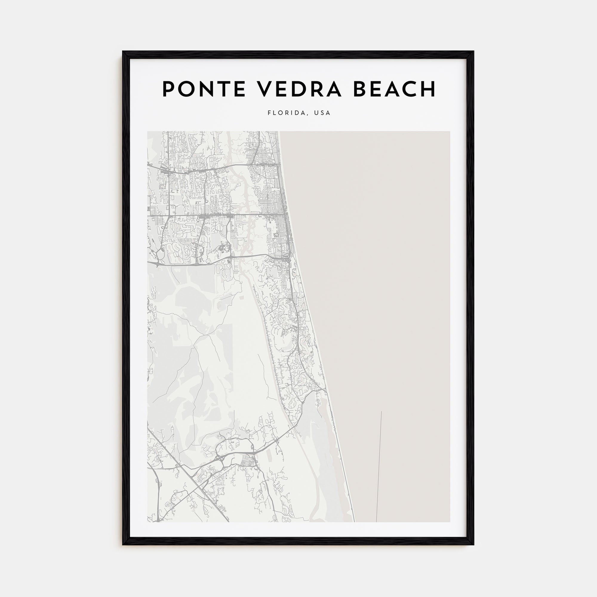 Ponte Vedra Beach Map Portrait Poster