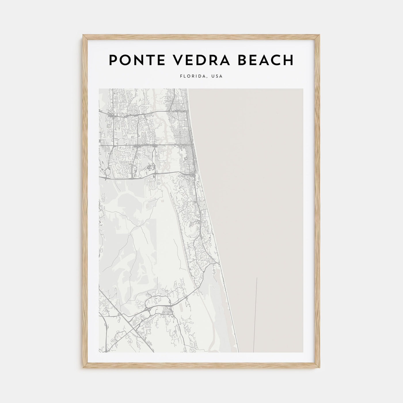 Ponte Vedra Beach Map Portrait Poster