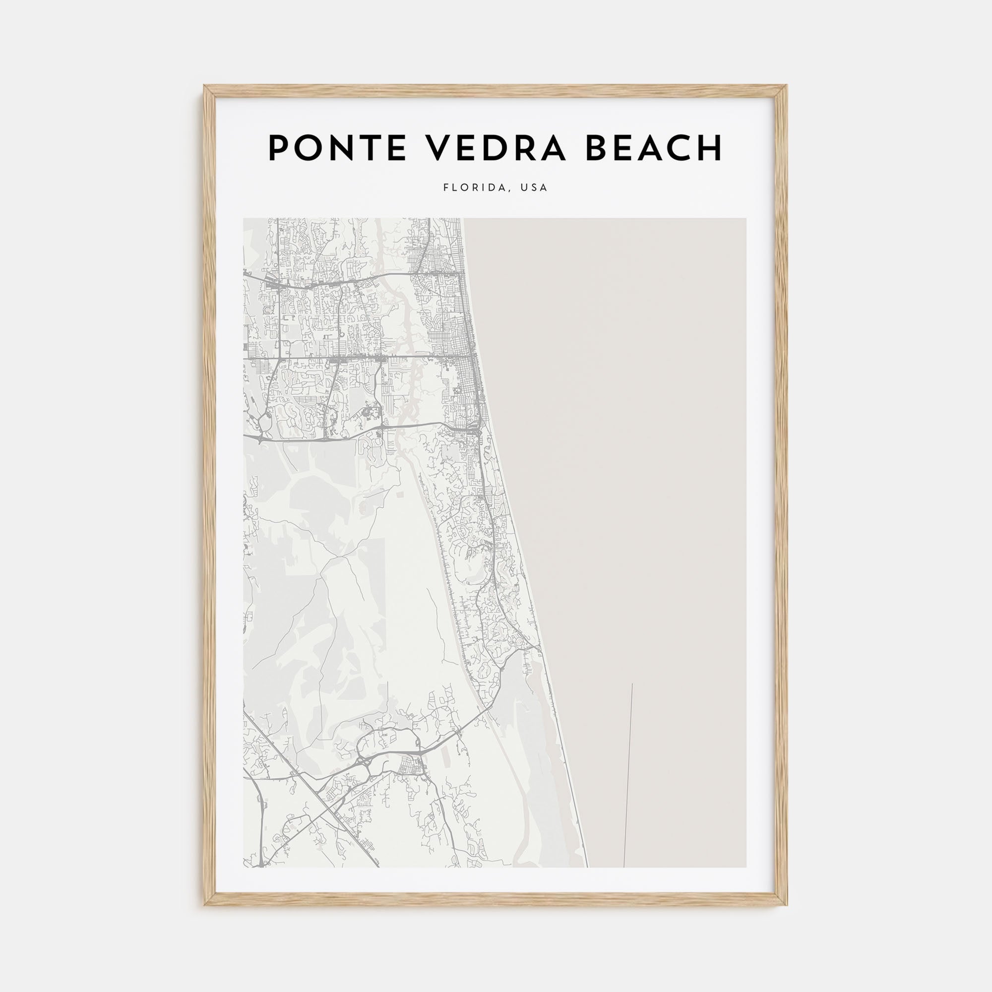 Ponte Vedra Beach Map Portrait Poster