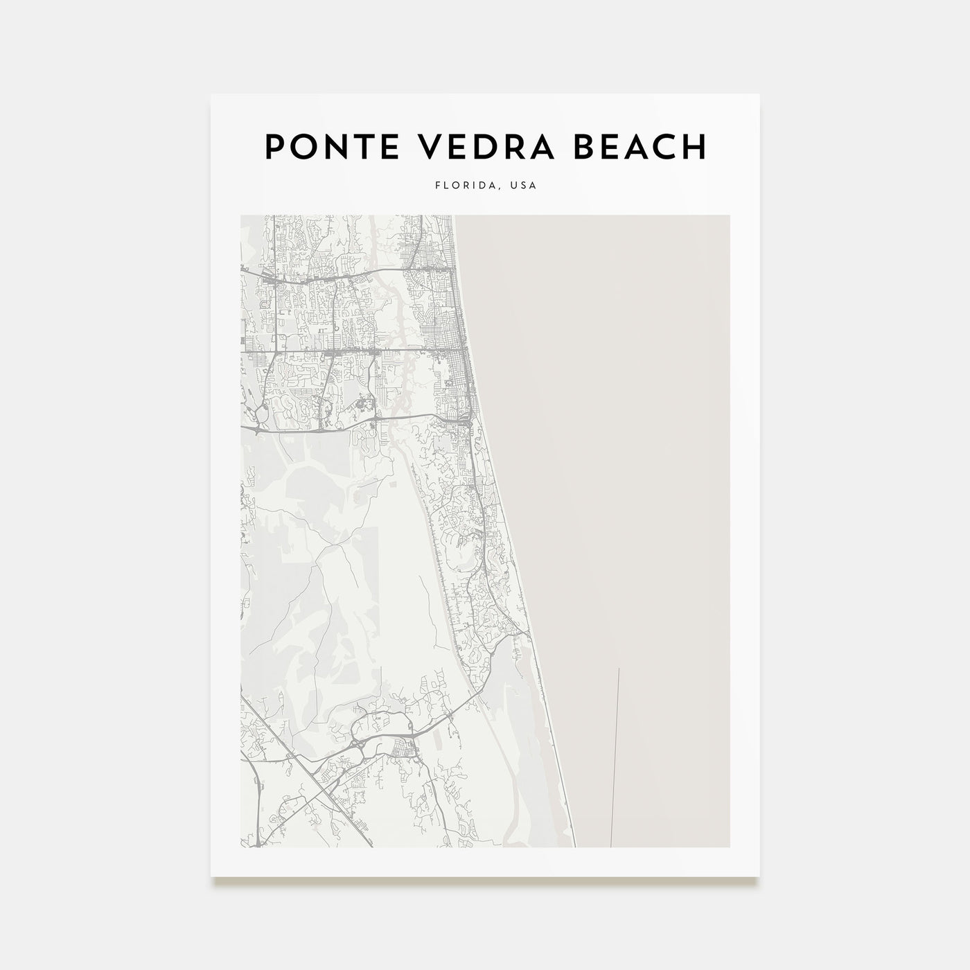 Ponte Vedra Beach Map Portrait Poster