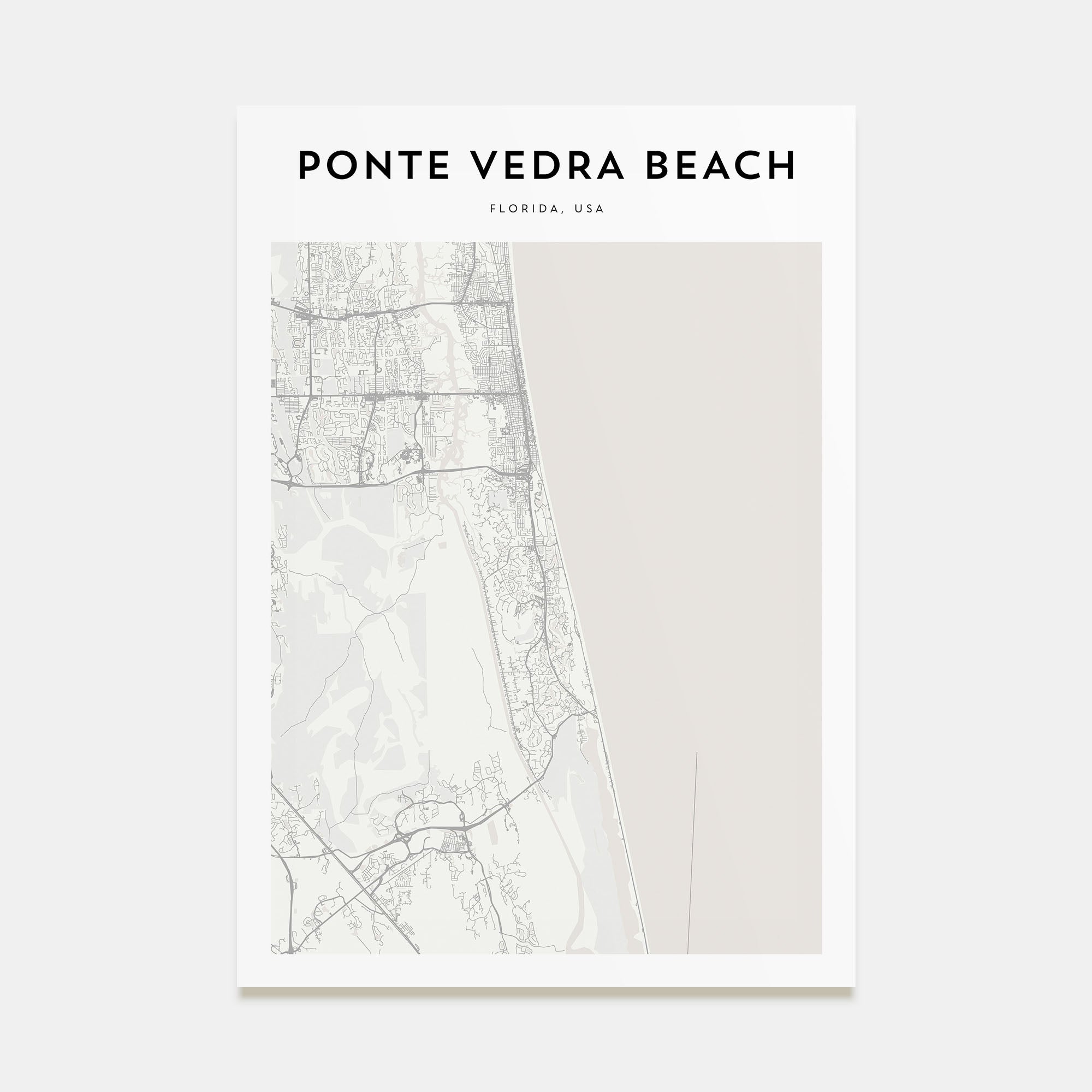 Ponte Vedra Beach Map Portrait Poster