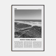 Ponte Vedra Beach Travel B&W Poster