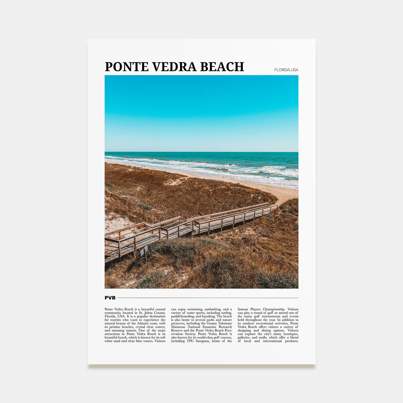 Ponte Vedra Beach Travel Color Poster