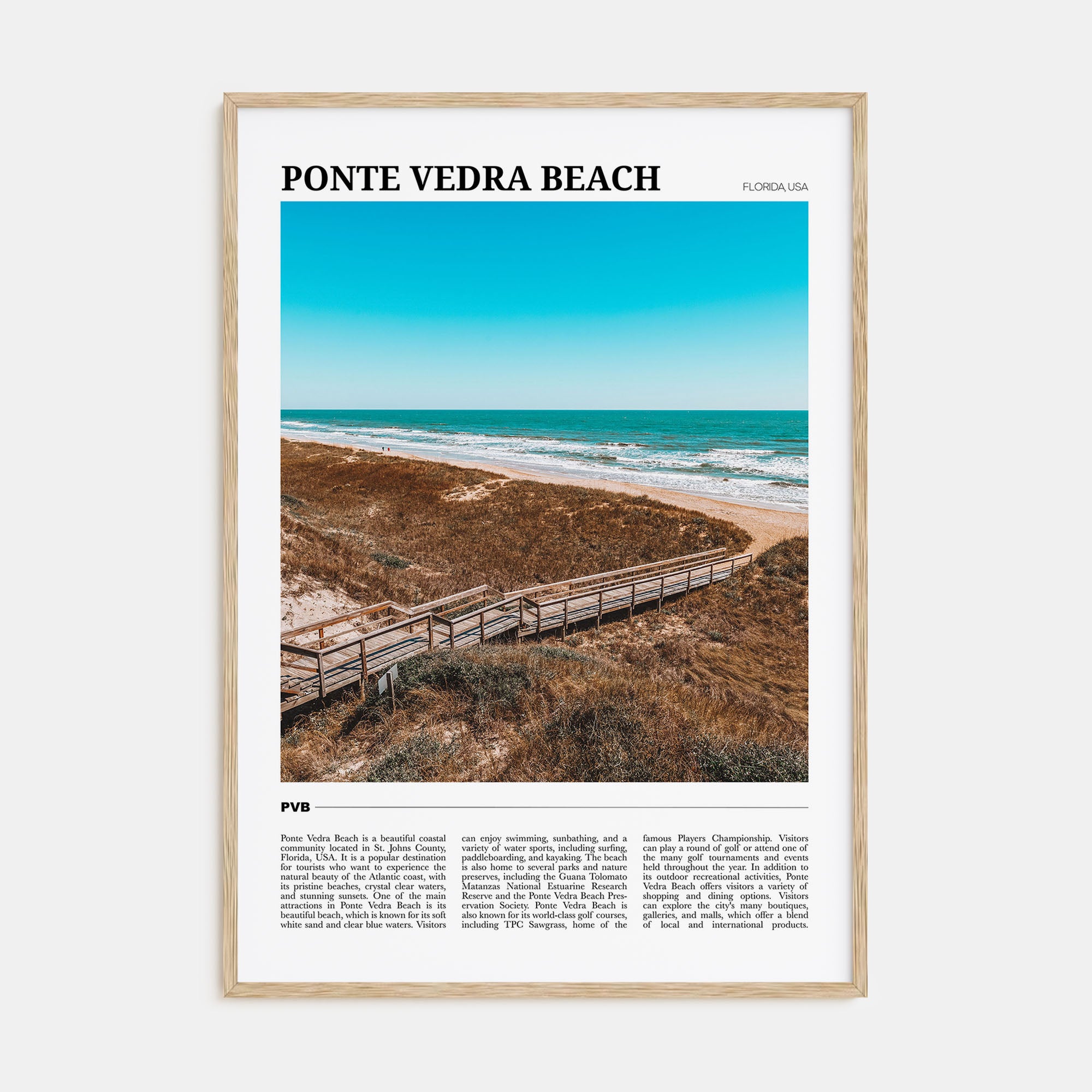 Ponte Vedra Beach Travel Color Poster