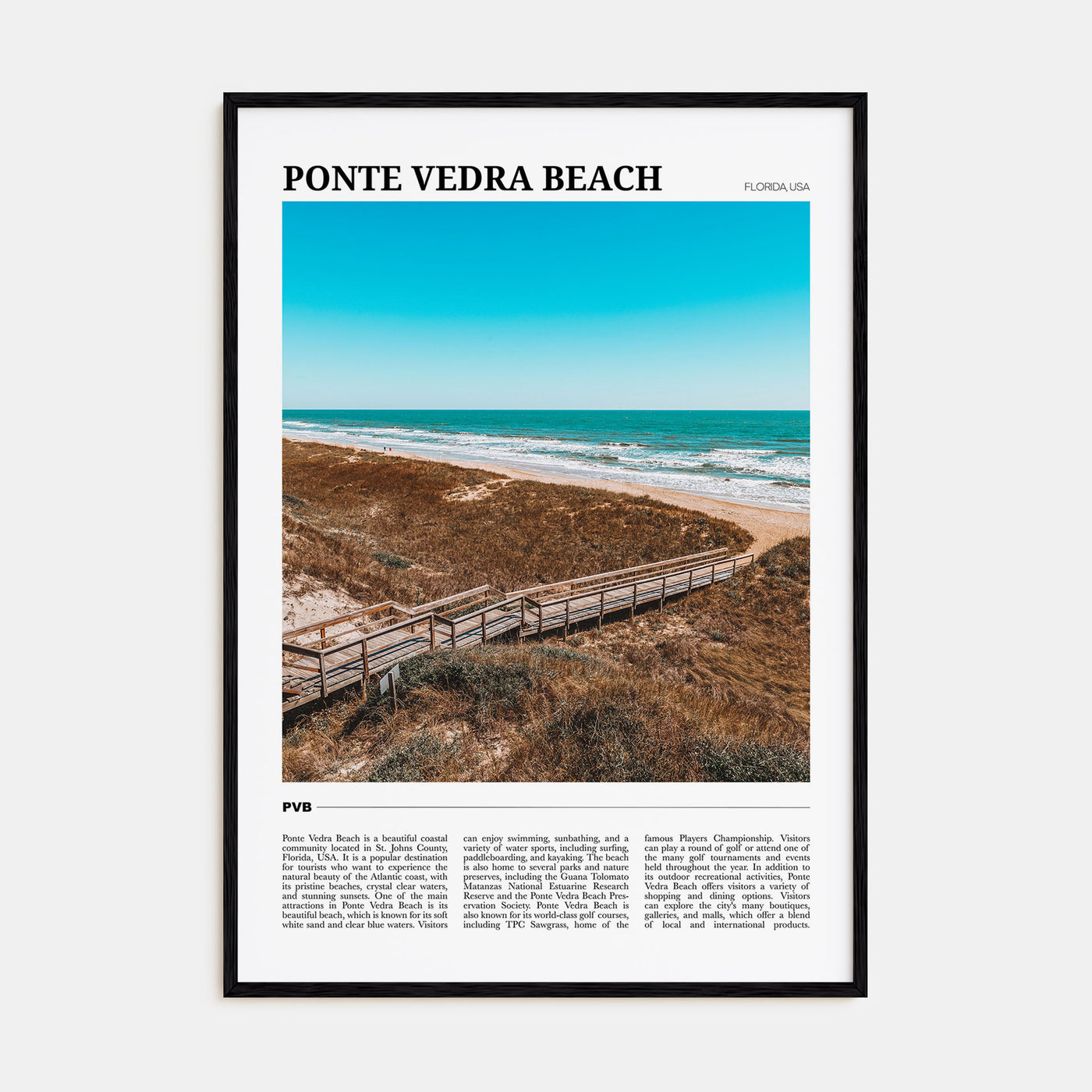 Ponte Vedra Beach Travel Color Poster