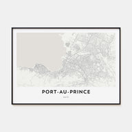 Port-au-Prince Map Landscape Poster