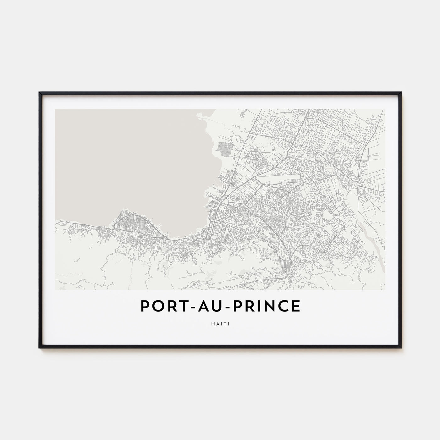 Port-au-Prince Map Landscape Poster